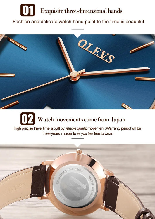 Reloj de Lujo para Hombre con Correa de Cuero, Resistente al Agua - Image 22