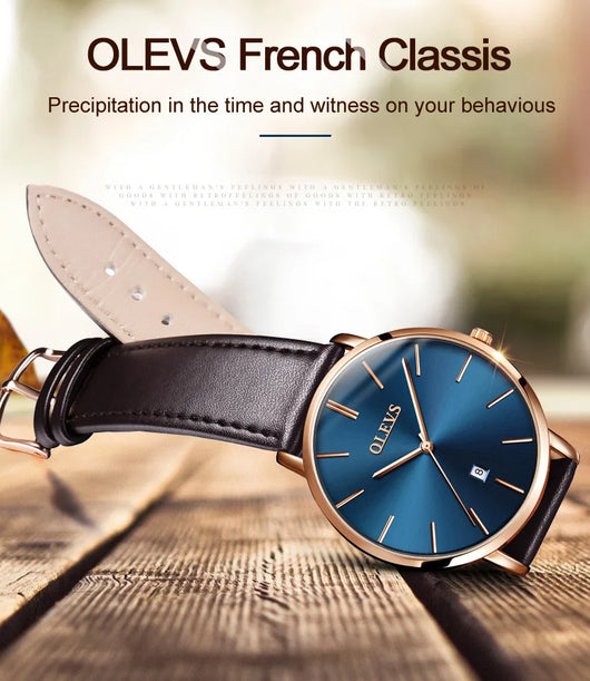 Reloj de Lujo para Hombre con Correa de Cuero, Resistente al Agua - Image 12