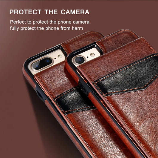 Funda Cartera de Cuero Retro Compatible con iPhone 8, 7, 6S, 6 Plus con Ranuras para Tarjetas - Image 11