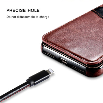 Funda Cartera de Cuero Retro Compatible con iPhone 8, 7, 6S, 6 Plus con Ranuras para Tarjetas - Image 12