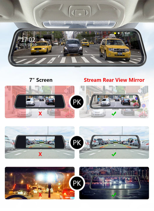 Espejo Retrovisor Grabador Dual 1080p HD con Cámara Frontal y Trasera - Image 8