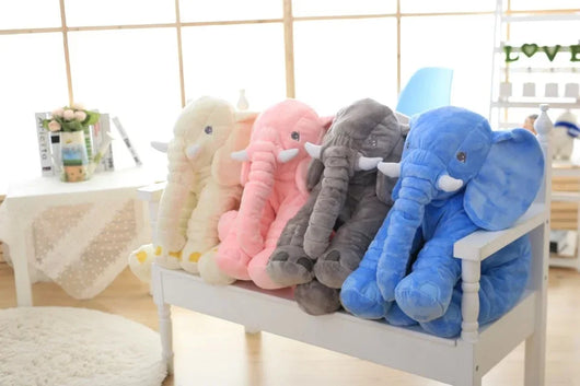 Pink 60cm and yellow 40cm elephant plush dolls, soft comfort pillows for babies and kids. - Image 87