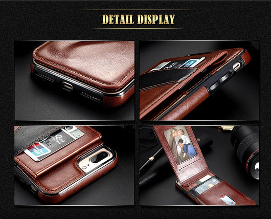 Funda Cartera de Cuero Retro Compatible con iPhone 8, 7, 6S, 6 Plus con Ranuras para Tarjetas - Image 14