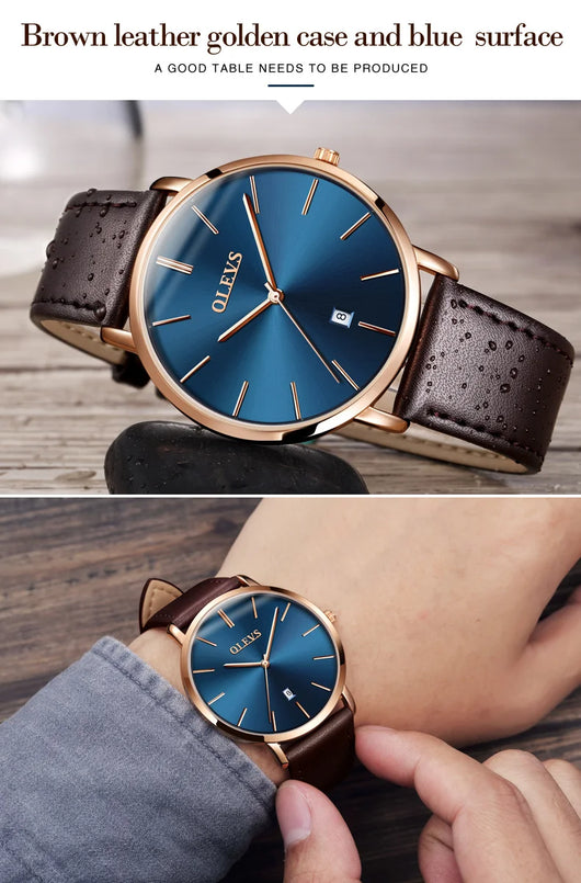 Reloj de Lujo para Hombre con Correa de Cuero, Resistente al Agua - Image 20
