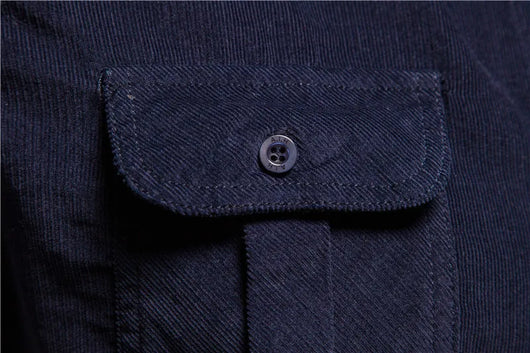 Camisa Azul de Manga Larga para Hombre - Estilo Universitario - Image 33