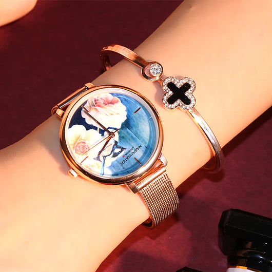 Reloj de Dama con Esfera Grande y Diseño Floral Versátil - Image 12