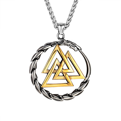 Collar Acero Inoxidable Vikingo Dragón Nórdico para Hombre - Image 24