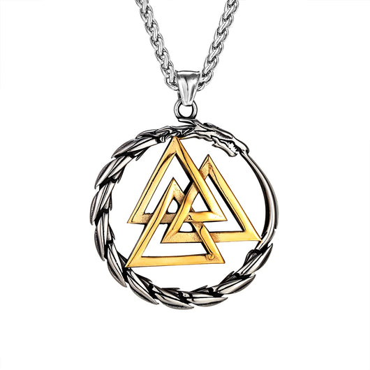 Collar Acero Inoxidable Vikingo Dragón Nórdico para Hombre - Image 24