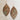 **Leather Oval Earrings in Tan and Gold Metallic Hair-on-Hide 221t
