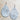 **Leather Teardrop Earrings in White and Gray Hair-on-Hide 221y