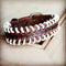Pulseira Cuff de Couro Trançado Marrom Vintage 005A