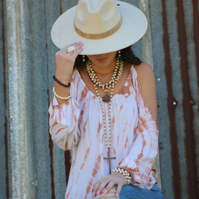 White Turquoise Triple Strand Bracelet 807h