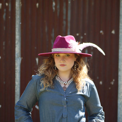 Western Copper Hoop Earrings w/ Glass Pearl Beads 217h