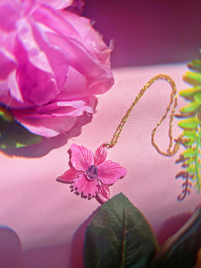 Pretty Pink Orchid Necklace - Tekeno