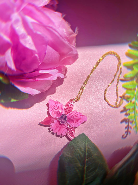 Pretty Pink Orchid Necklace - Tekeno
