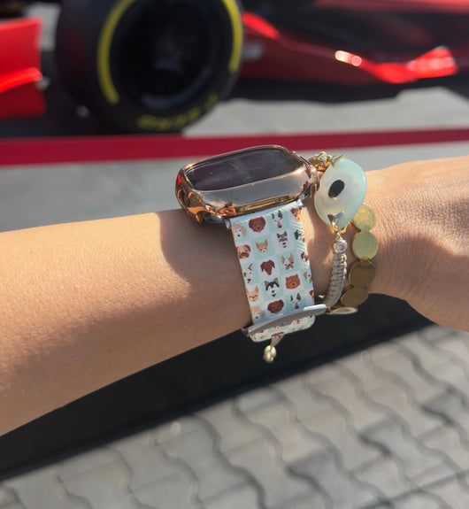 Pulseira Apple Watch Cachorros Quadrados - Silicone Premium