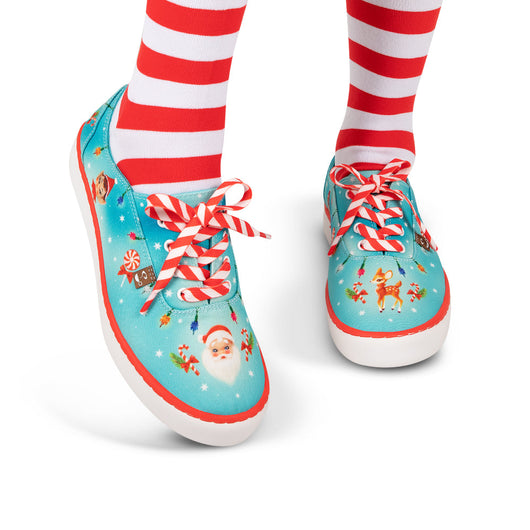 Tenis Navideños Casual para Mujer - Diseño Retro Kitsch