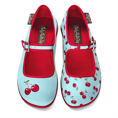 Zapatos Mary Jane Cherry con Estilo Vintage