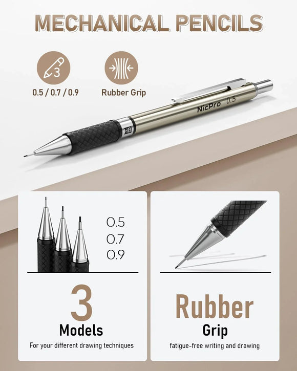 Nicpro 35-Piece Art Mechanical Pencil Set: Precision and Variety for Your Creations