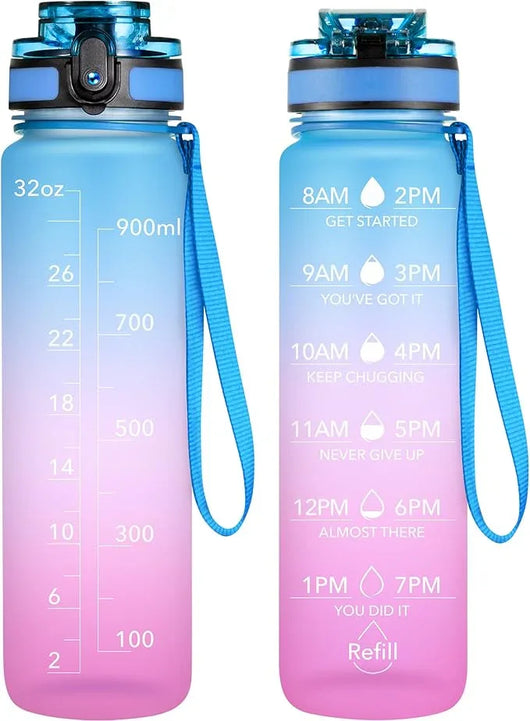 Botella de Agua Deportiva Motivacional OLDLEY: Hidratación Inteligente y Sin BPA - Tekeno