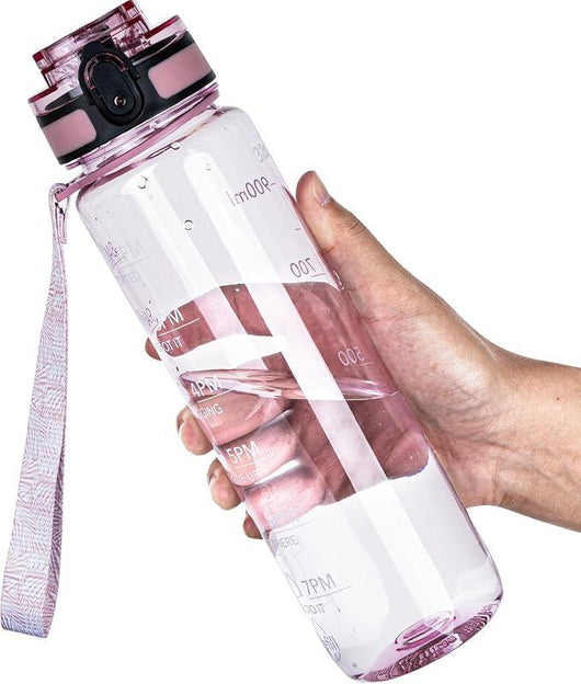 Botella de Agua Deportiva Motivacional OLDLEY: Hidratación Inteligente y Sin BPA - Tekeno