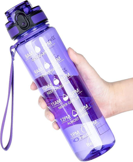 Botella de Agua Deportiva Motivacional OLDLEY: Hidratación Inteligente y Sin BPA - Tekeno