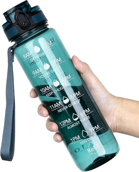 Botella de Agua Deportiva Motivacional OLDLEY: Hidratación Inteligente y Sin BPA - Tekeno