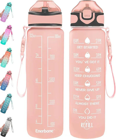 Botella de Agua Deportiva Motivacional OLDLEY: Hidratación Inteligente y Sin BPA - Tekeno