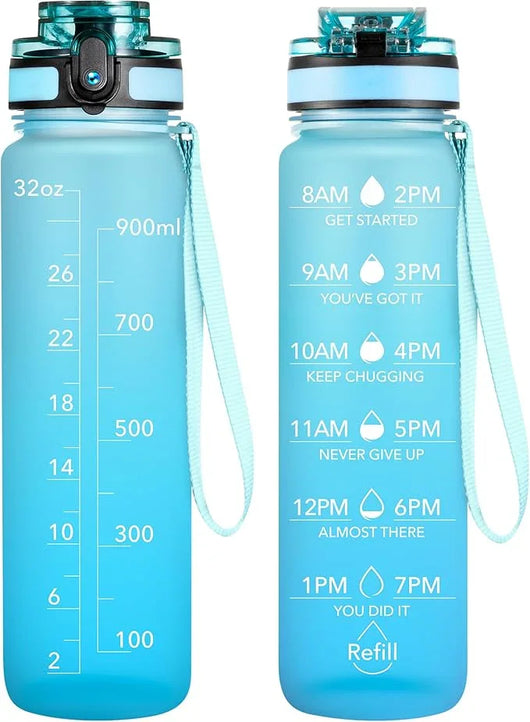 Botella de Agua Deportiva Motivacional OLDLEY: Hidratación Inteligente y Sin BPA - Tekeno