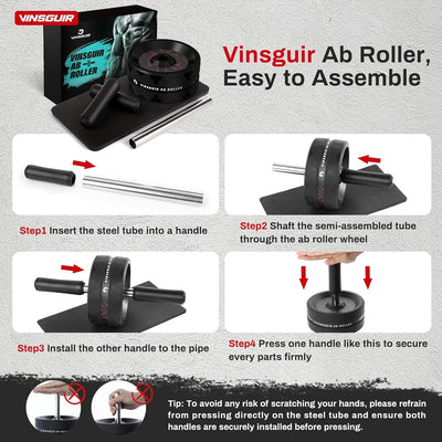 Rueda Abdominal VINSGUIR: Tu Aliado para un Core Fuerte y Entrenamiento de Cuerpo Completo - Tekeno