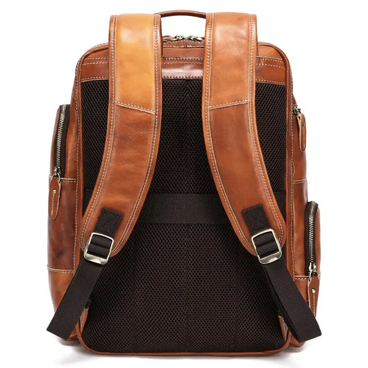 Mochila de Cuero con Cierre para Negocios y Uso Diario - Image 6