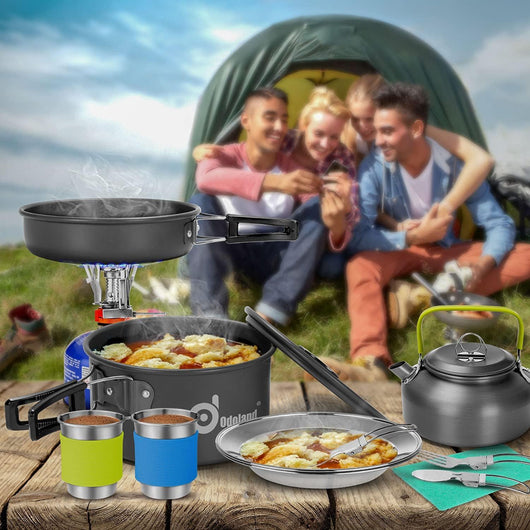 Set de Utensilios de Cocina para Camping Odoland de 15 Piezas: Tu Compañero Culinario en la Naturaleza - Tekeno
