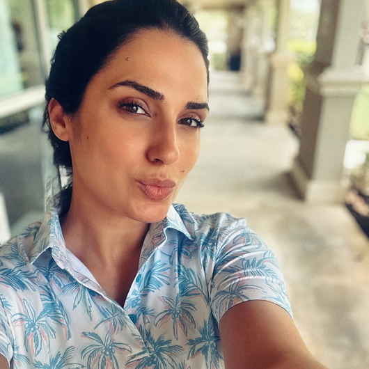Polo de Golfe Feminina Palmer Ladies (Light) | Neon Palm Tree