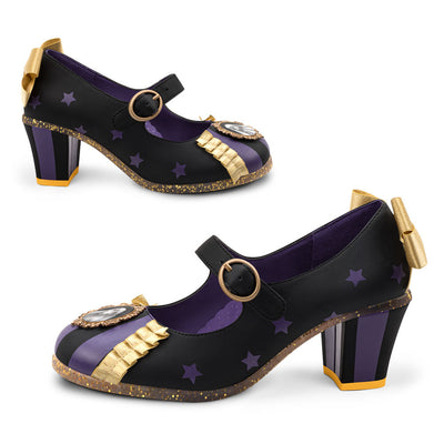 Zapatos Mary Jane Morados de Tacón Medio Magic Mirror