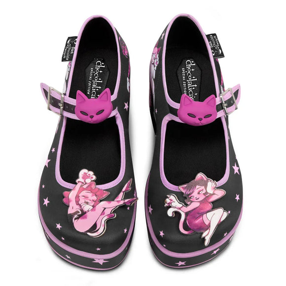 Chocolaticas® Lady Meow Plataforma Mary Jane para Mujer