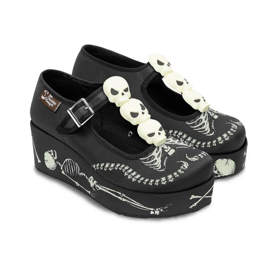 Chocolaticas® Skeletons Under Your Bed Women's Mary Jane Platform - Tekeno