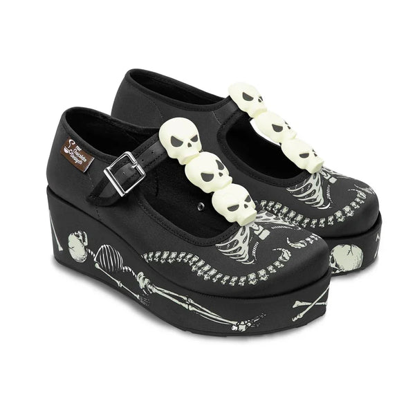 Chocolaticas® Skeletons Under Your Bed Women's Mary Jane Platform - Tekeno