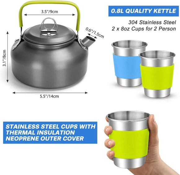 Set de Utensilios de Cocina para Camping Odoland de 15 Piezas: Tu Compañero Culinario en la Naturaleza