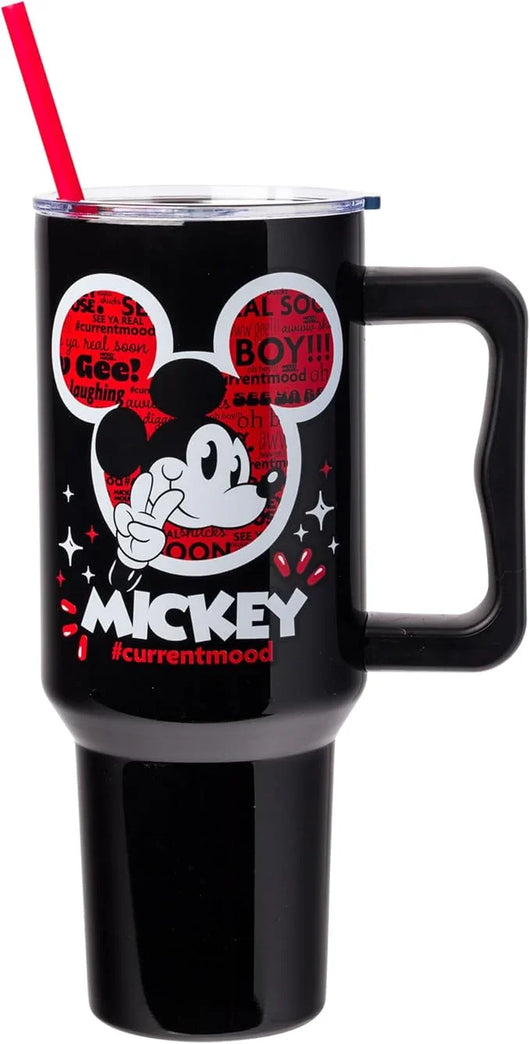 Vaso térmico de acero inoxidable Peanuts 40 oz con tapa, sorbete y asa – Apto para portavasos - Tekeno