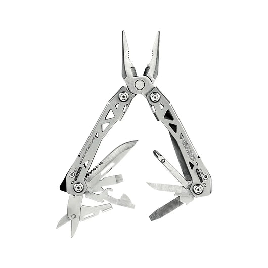 Gerber Gear Suspension-NXT 15-in-1 EDC Multi tool with Pocket Knife, Needle Nose Pliers and Wire Stripper Tools, Gifts for Men, Survival and Camping Gear, Stainless Steel - Tekeno