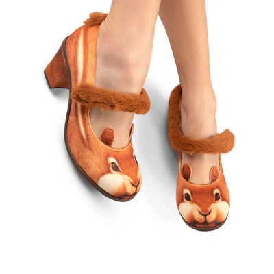 Chocolaticas® Mid Heels Nutty Cheeks Women's Mary Jane Pump - Tekeno
