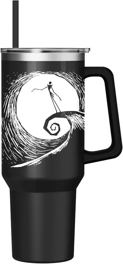 Vaso térmico de acero inoxidable Peanuts 40 oz con tapa, sorbete y asa – Apto para portavasos - Tekeno