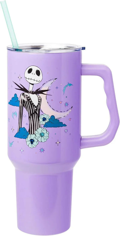 Vaso térmico de acero inoxidable Peanuts 40 oz con tapa, sorbete y asa – Apto para portavasos - Tekeno