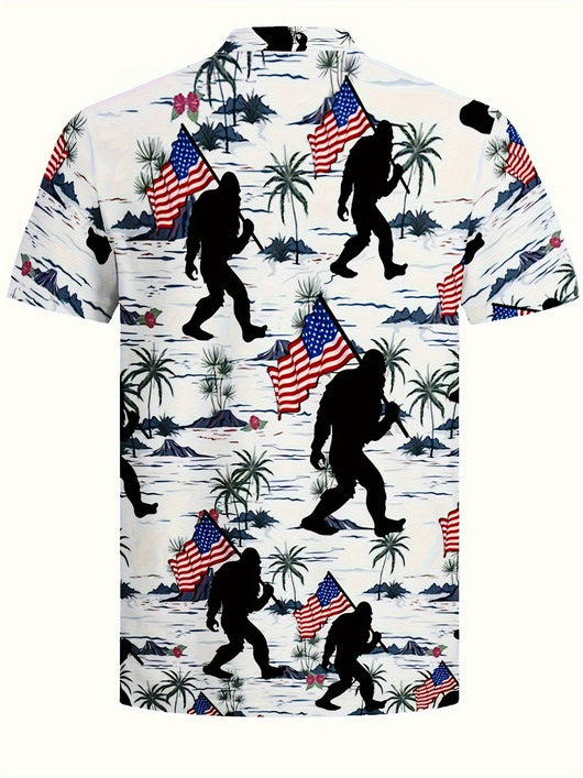 Camisa Manga Corta Hombre Estampado Floral 3D - Image 27