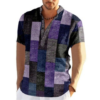 Camisa de Lino Cuadros Hombre - Manga Plaid Elegante - Image 22