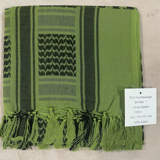 Black and grey patterned shemagh scarf made of 100% cotton, featuring geometric designs and tassels. - Image 32