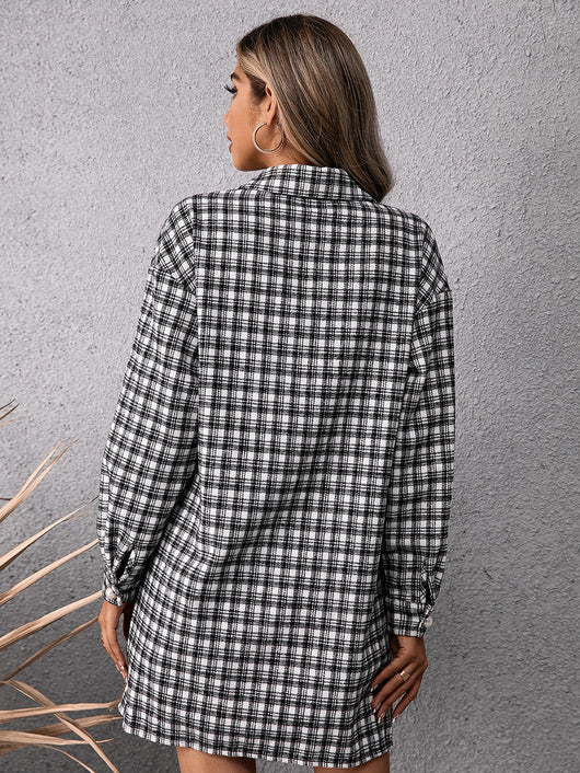Chaqueta Camisa Cuadros Clásica de Largo Medio - Image 10