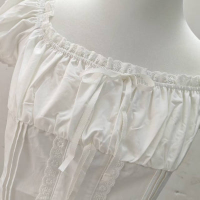 Blusa Corta de Encaje con Cuello Cuadrado y Lazada - Image 17