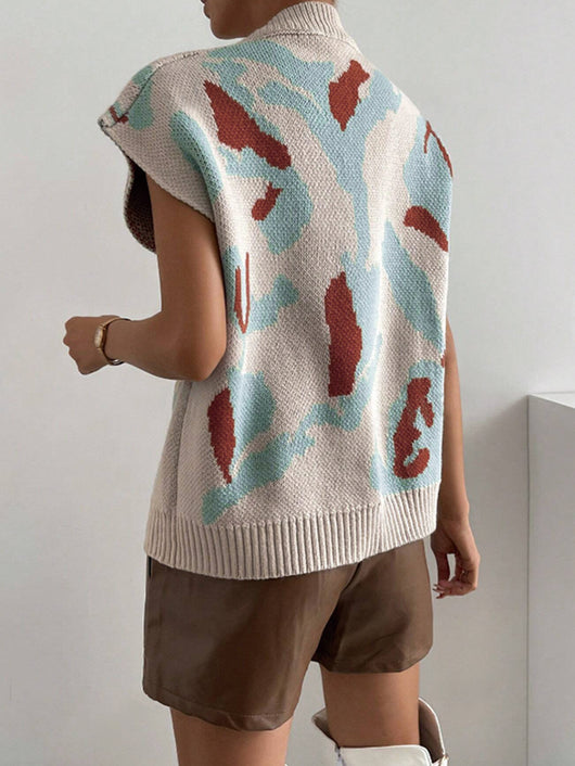 Chaleco Tejido Cuello V con Jacquard de Hilo - Image 31
