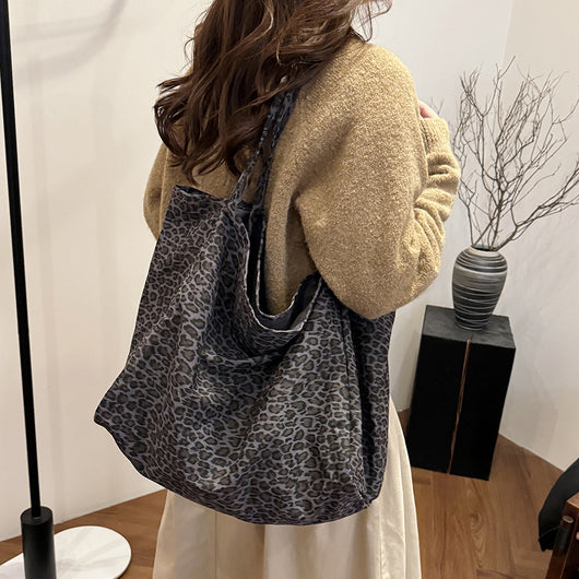 Bolso Retro de Hombro Estampado Leopardo con Textura Casual - Image 29